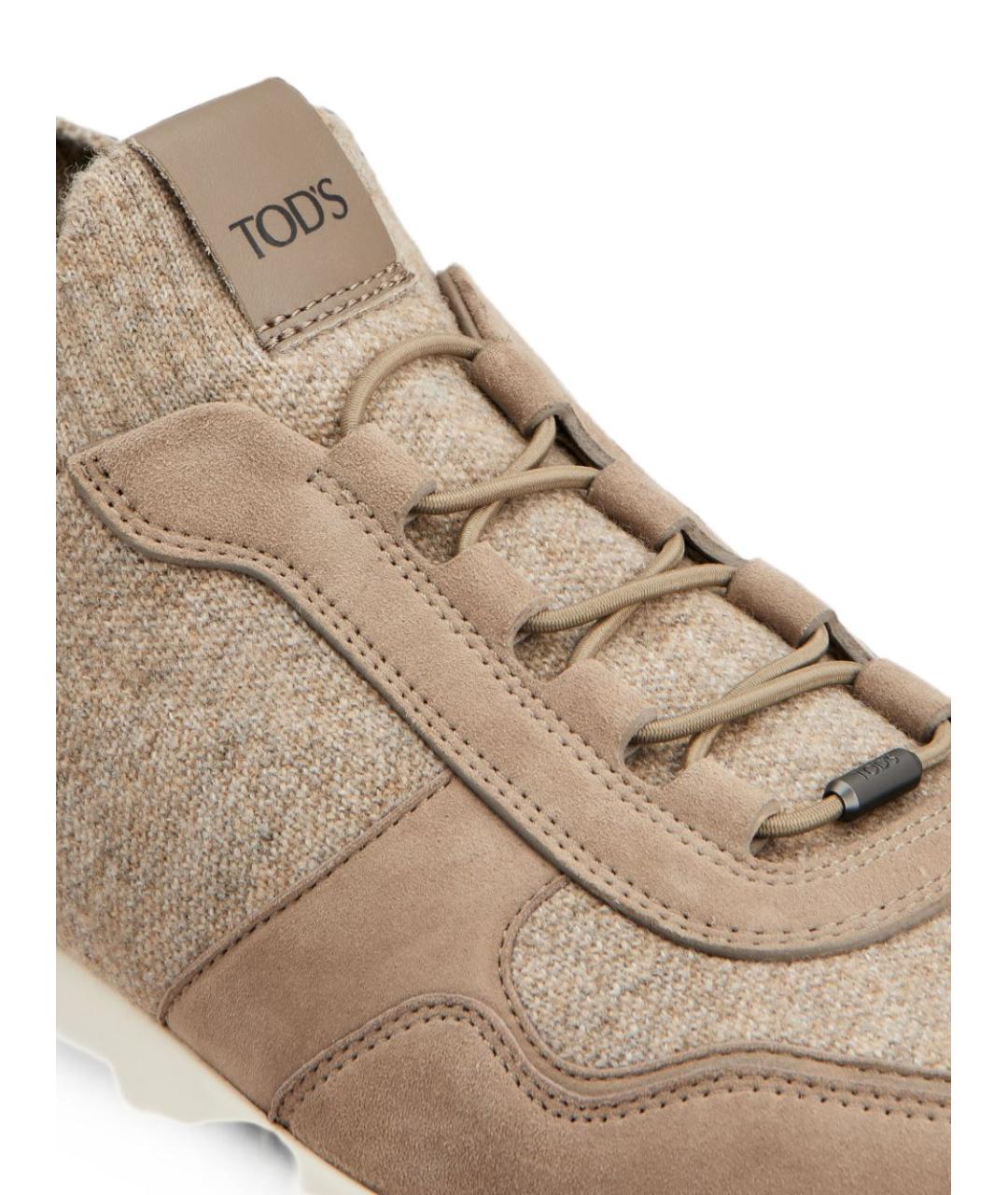 TOD'S Бежевые низкие кроссовки / кеды, фото 4