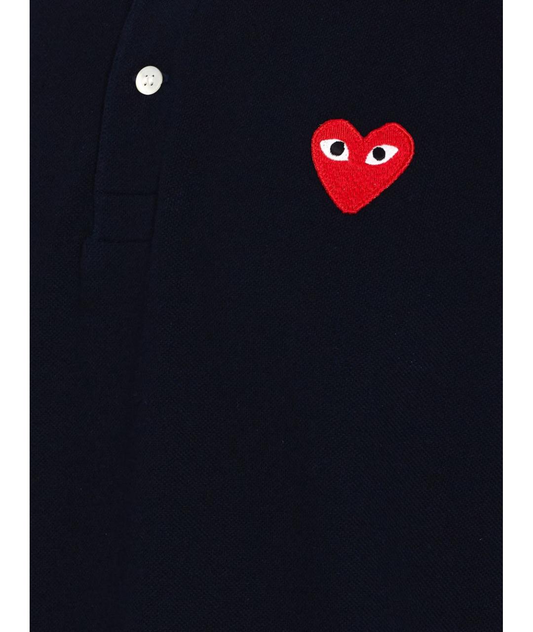 COMME DES GARÇONS Синее хлопковое поло с коротким рукавом, фото 2
