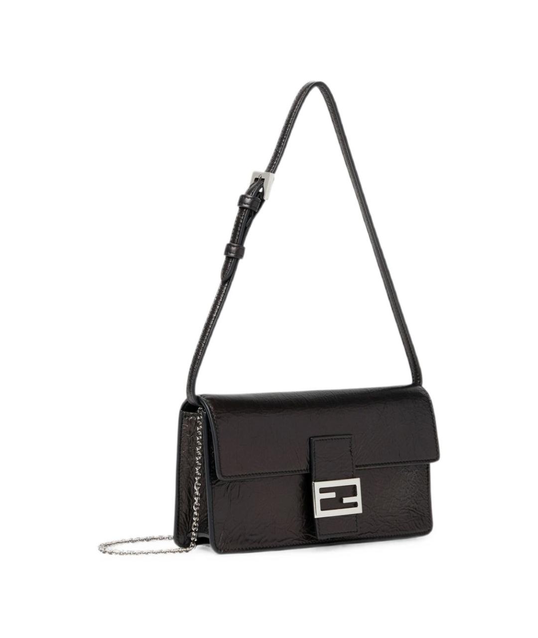 FENDI Черная кожаная сумка через плечо, фото 2