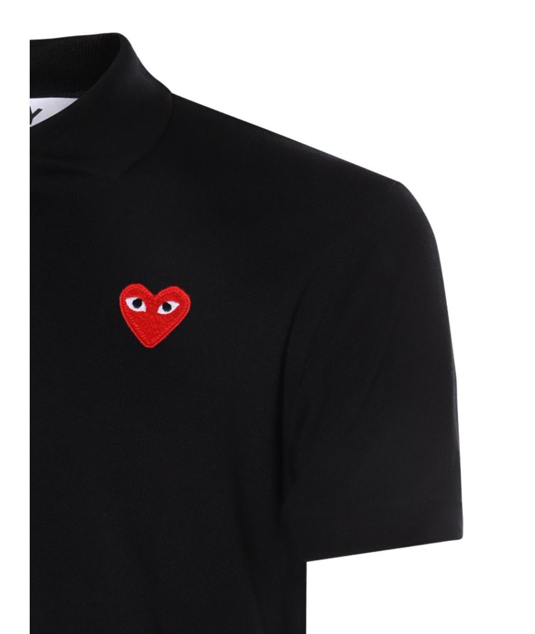 COMME DES GARÇONS Черное хлопковое поло с коротким рукавом, фото 5