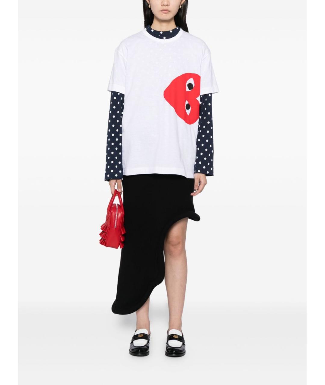 COMME DES GARÇONS Белая хлопковая футболка, фото 2