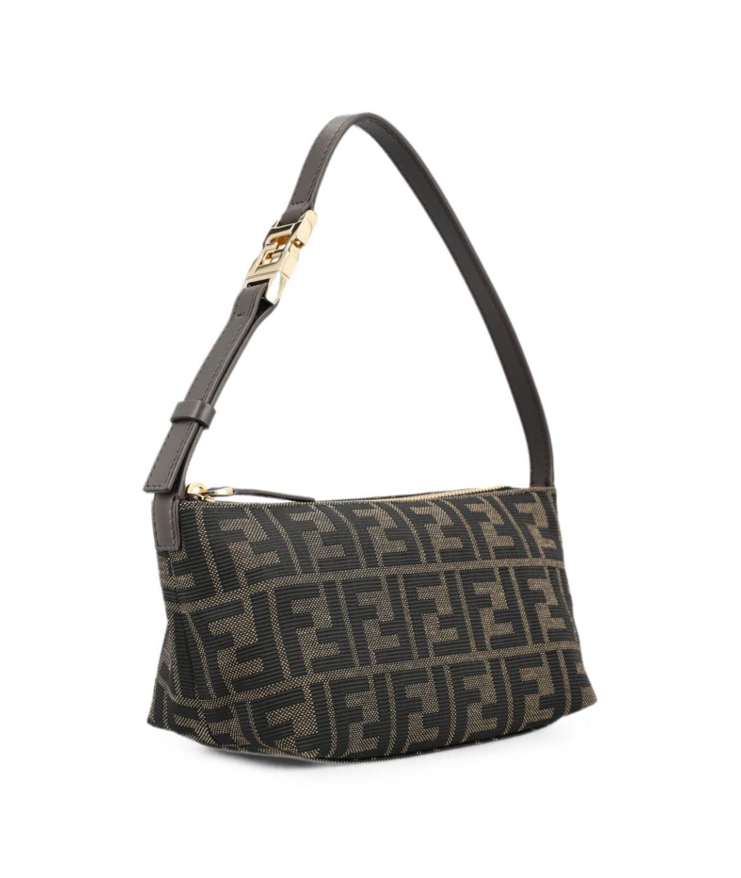 FENDI Коричневая тканевая сумка через плечо, фото 4