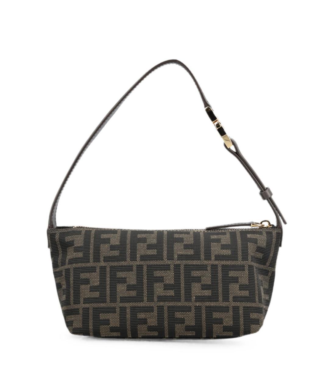 FENDI Коричневая тканевая сумка через плечо, фото 1