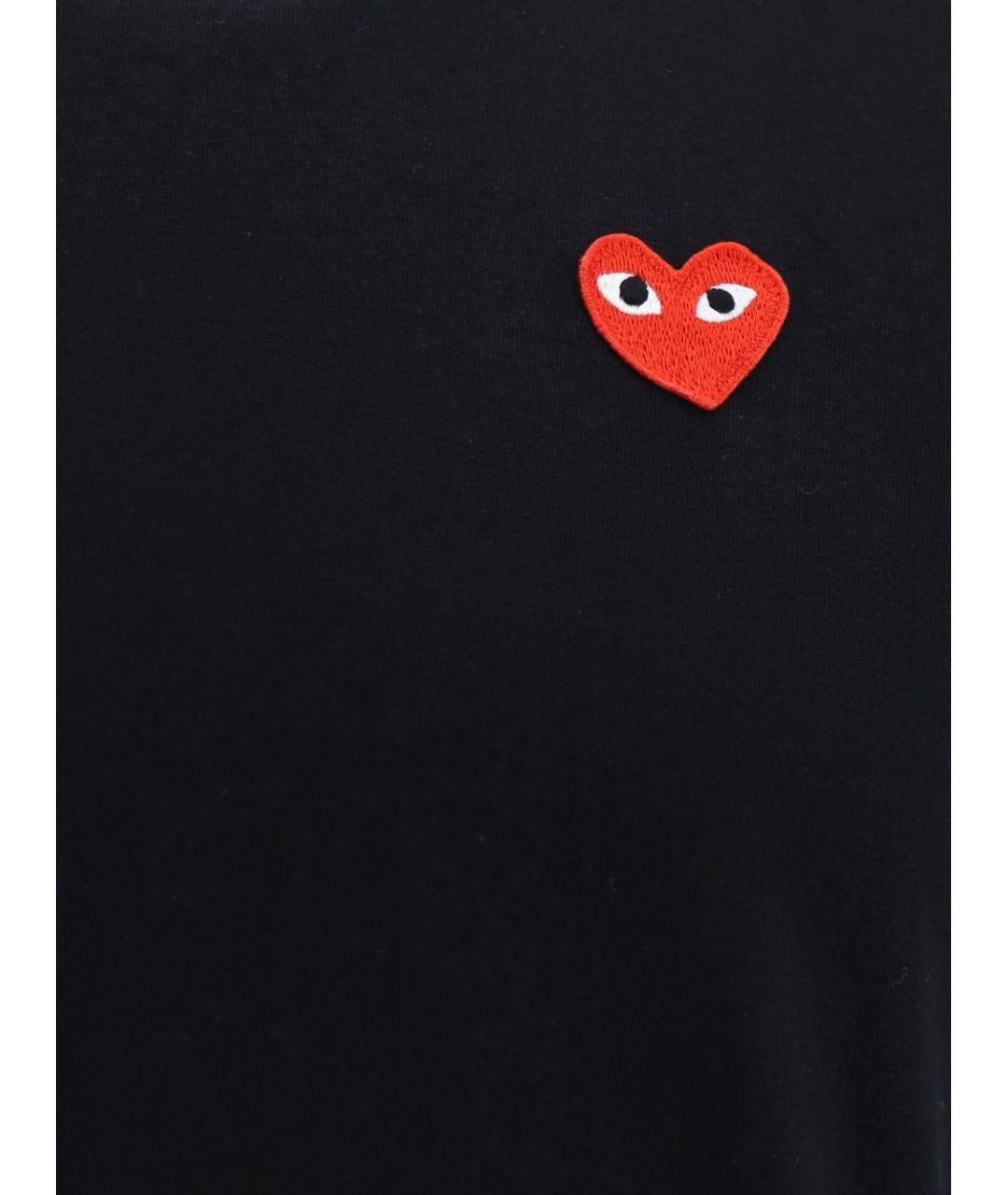 COMME DES GARÇONS Черная хлопковая футболка, фото 2