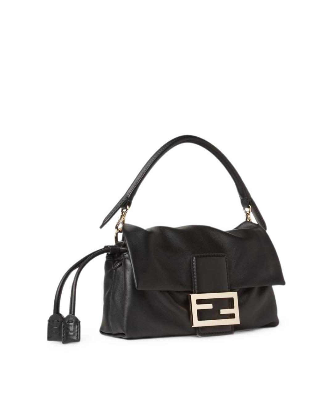 FENDI Черная кожаная сумка с короткими ручками, фото 5