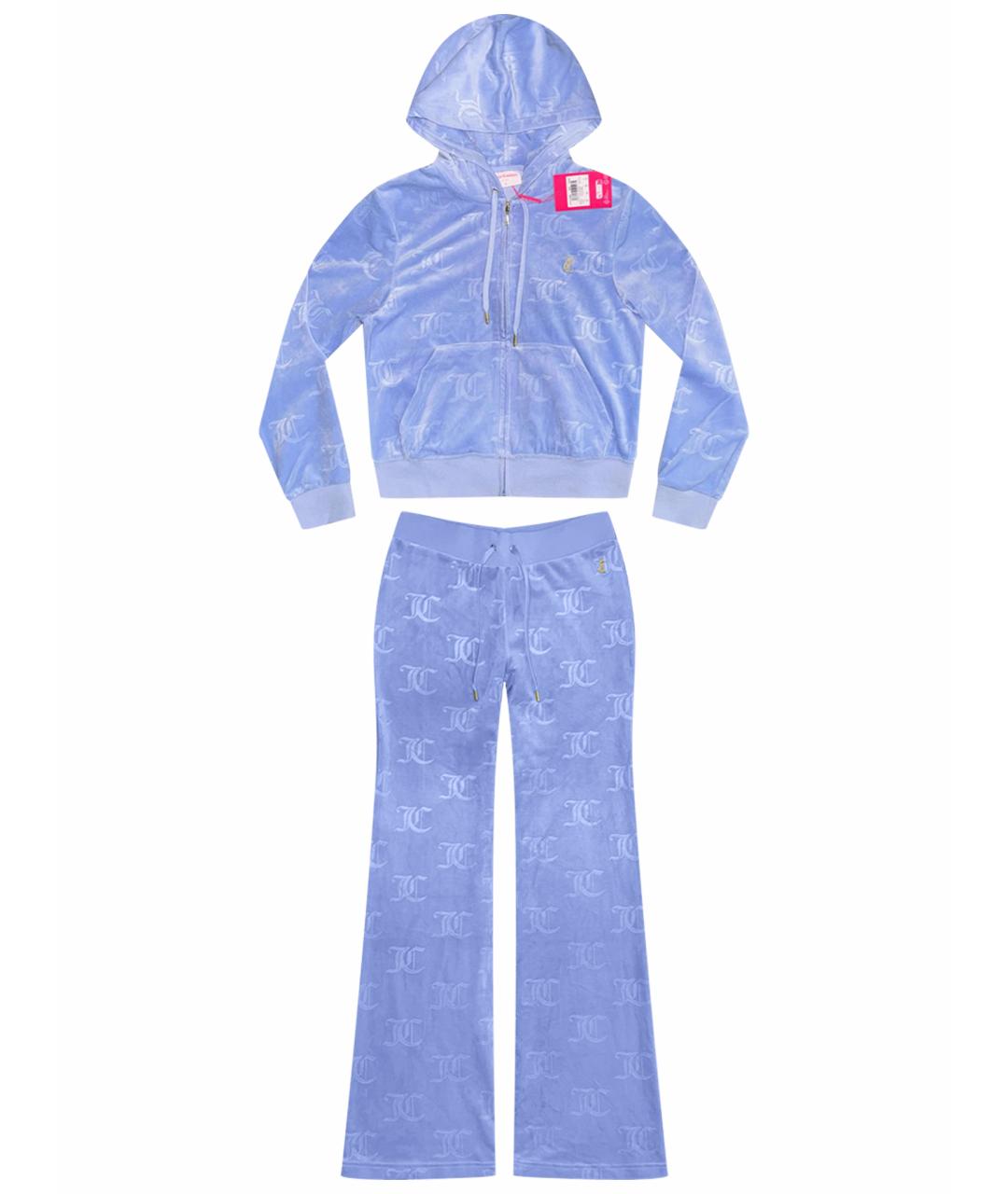 JUICY COUTURE Фиолетовый велюровый костюм с брюками, фото 1