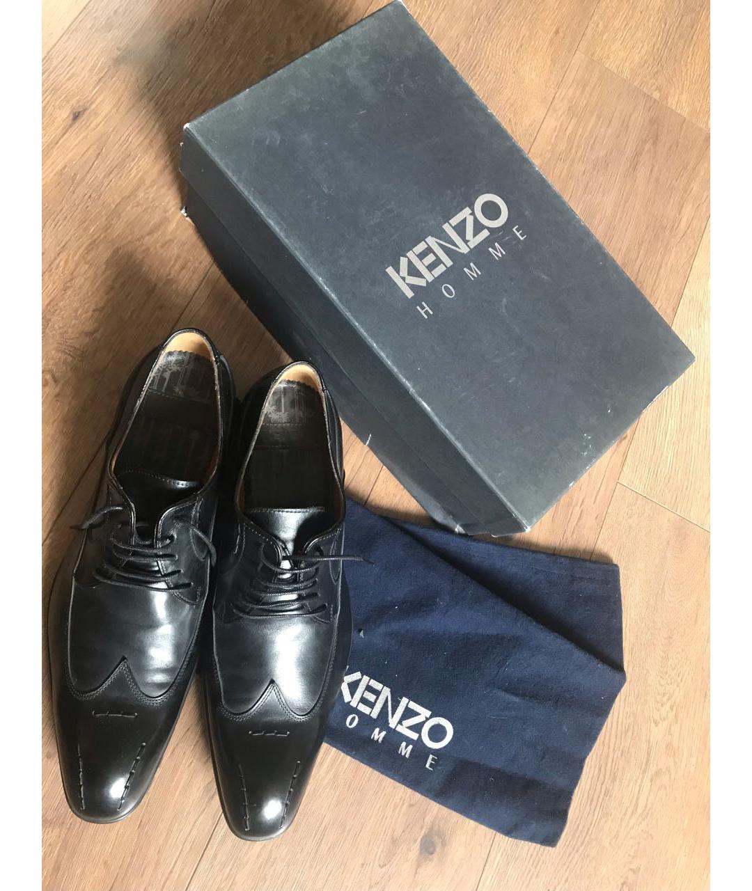KENZO Черные кожаные туфли, фото 6