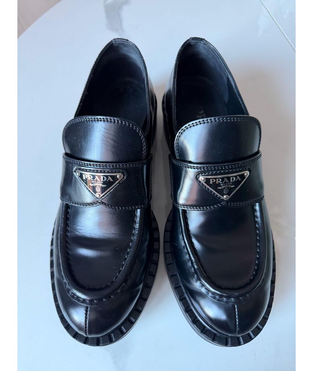 PRADA Черные кожаные лоферы, фото 2