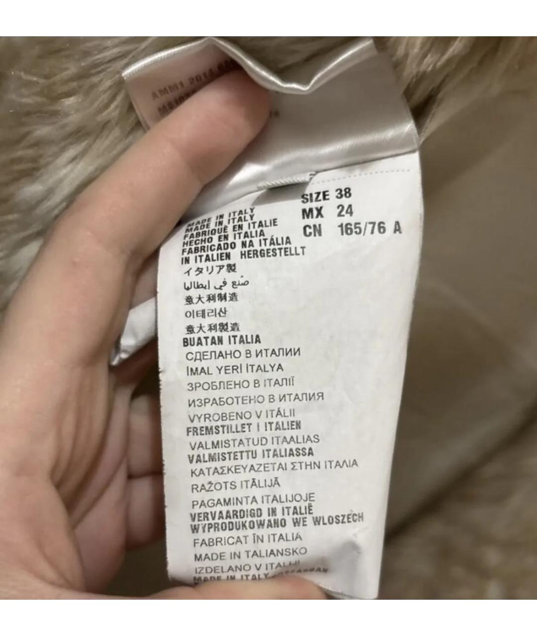 MIU MIU Бежевая меховая шуба, фото 3