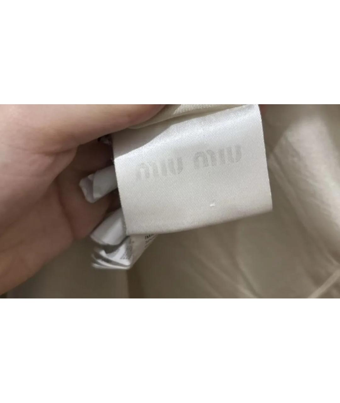 MIU MIU Бежевая меховая шуба, фото 4