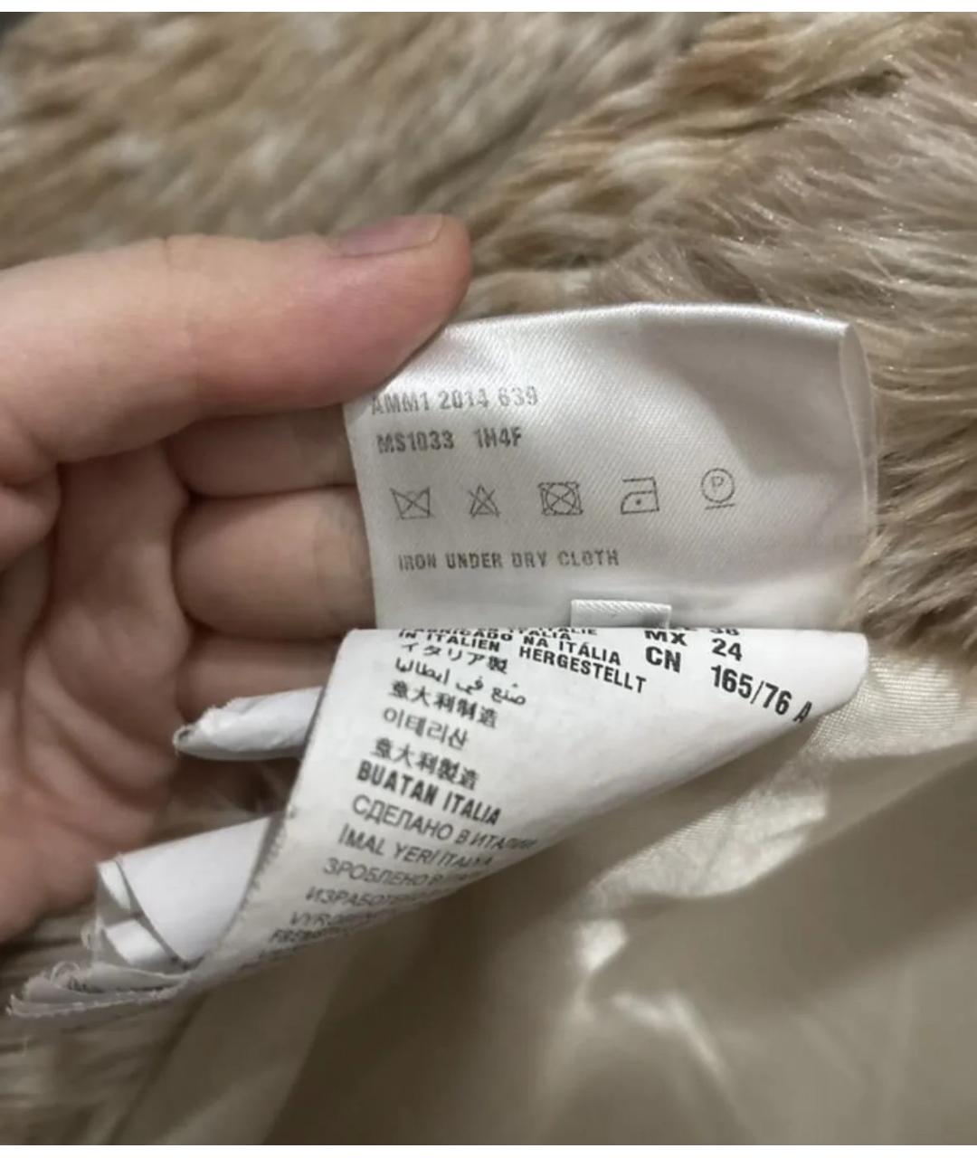 MIU MIU Бежевая меховая шуба, фото 2