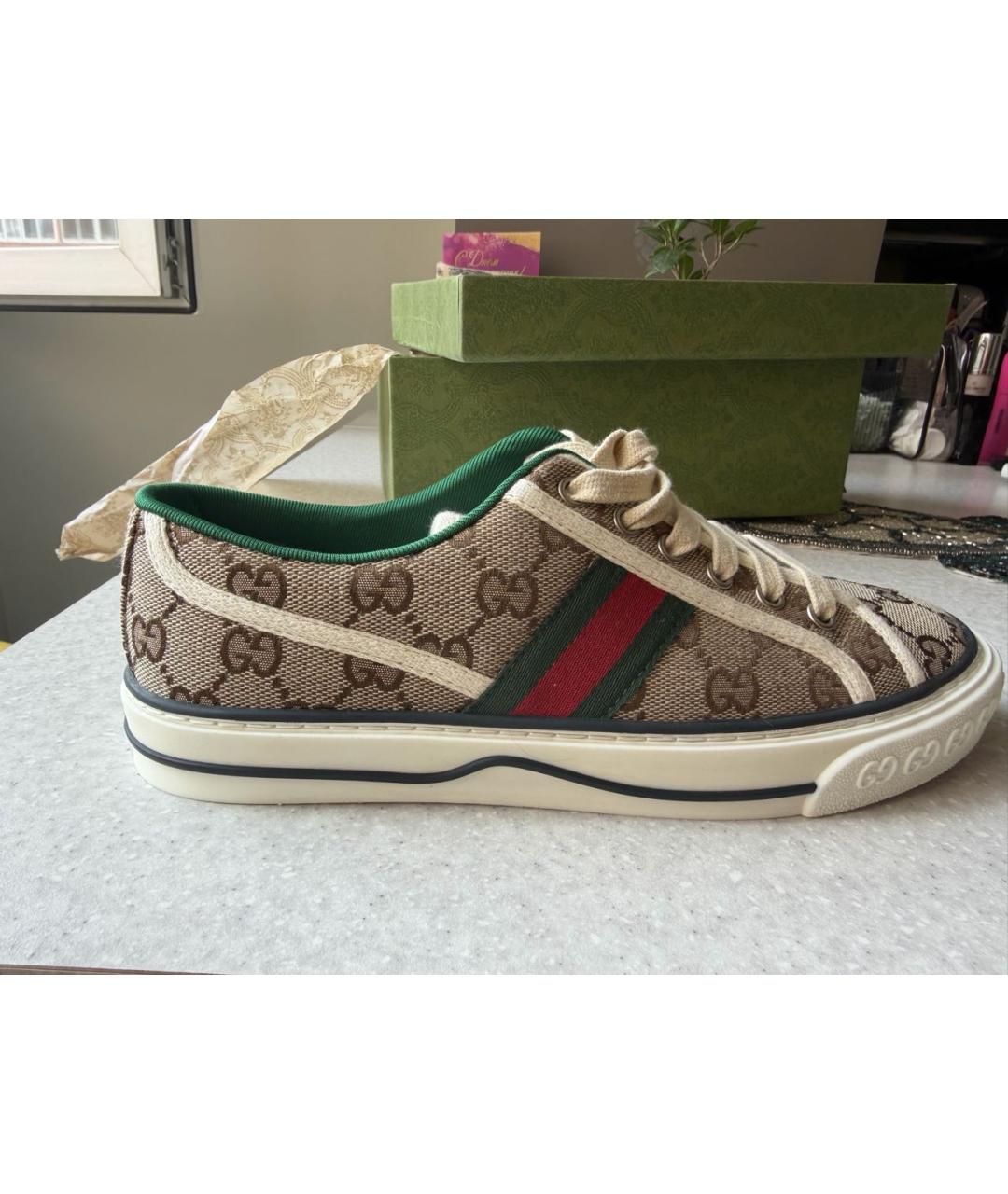 GUCCI Хаки текстильные кеды, фото 9