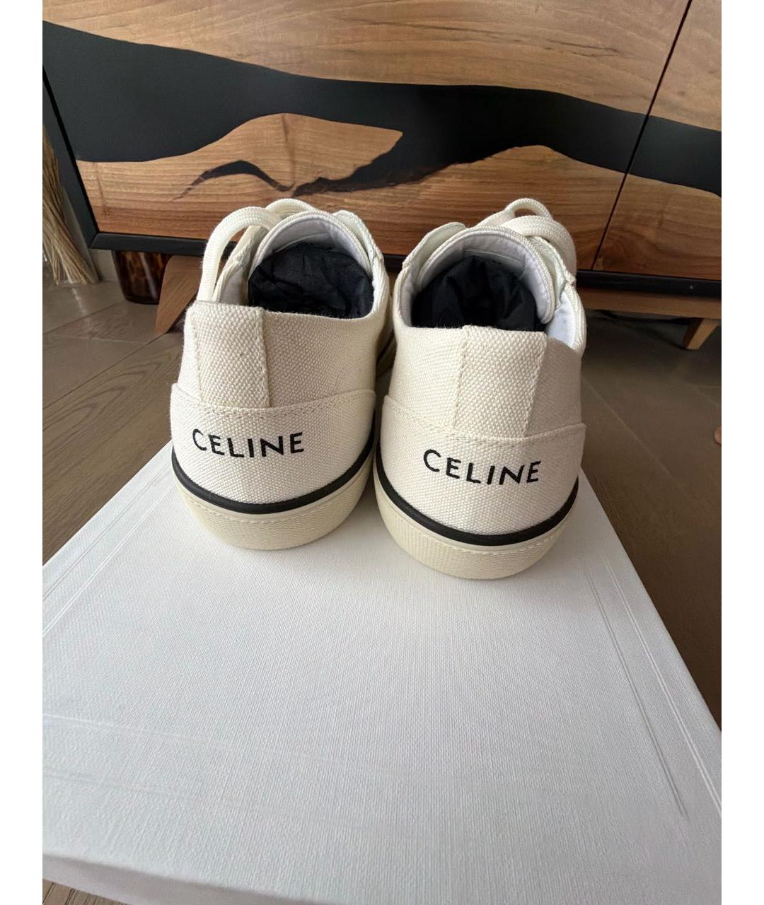 CELINE Белые текстильные кеды, фото 3