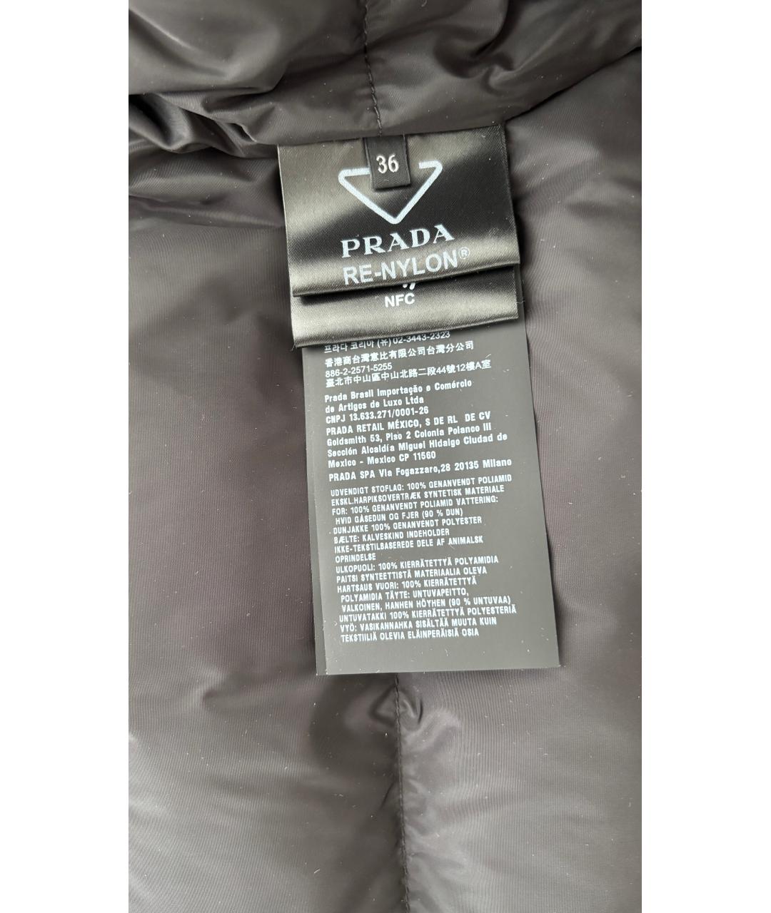 PRADA Черная полиамидовая куртка, фото 3