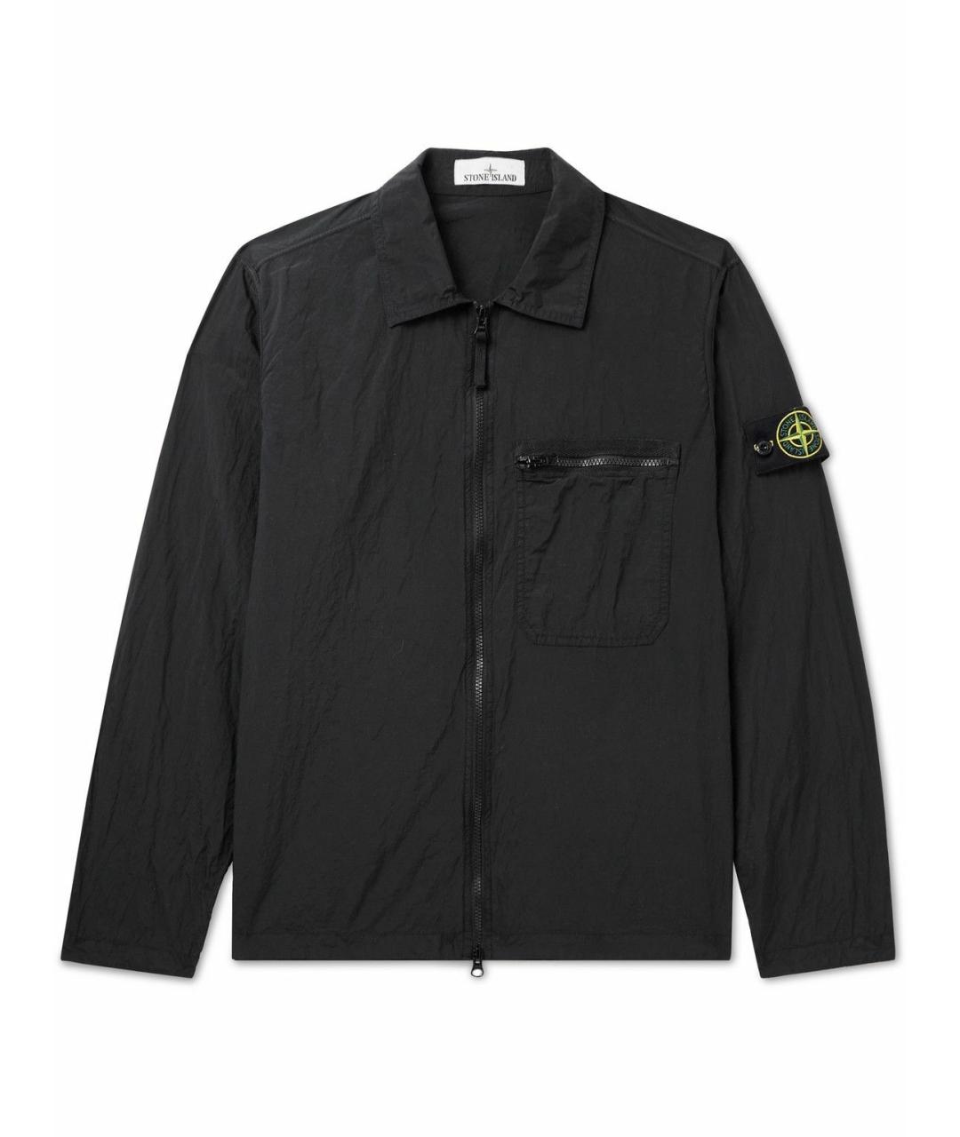 STONE ISLAND Черная нейлоновая куртка, фото 1
