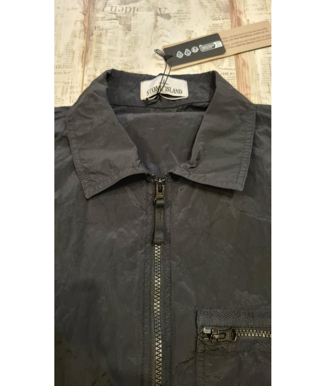 STONE ISLAND Черная нейлоновая куртка, фото 4