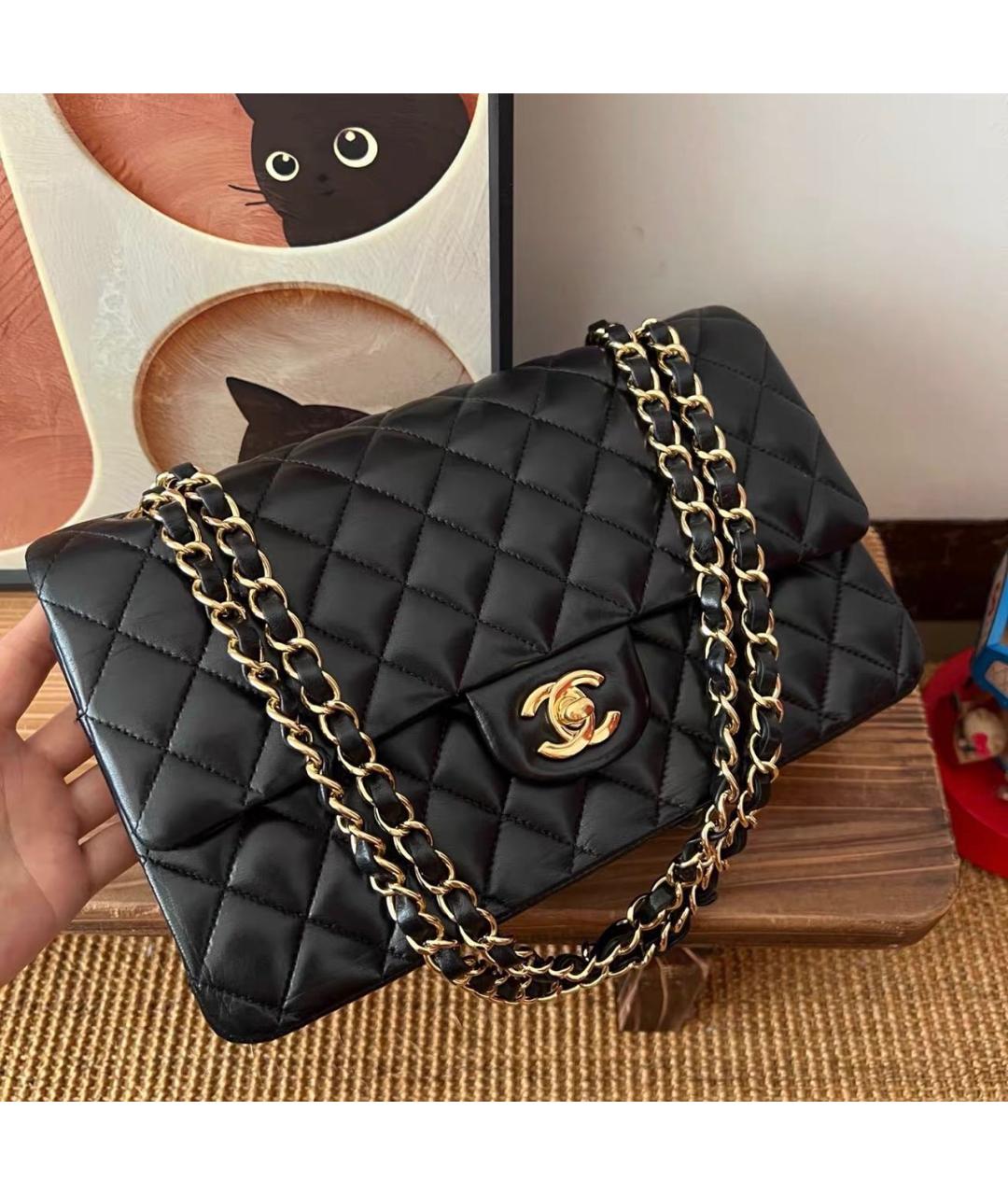 CHANEL Черная кожаная сумка через плечо, фото 4