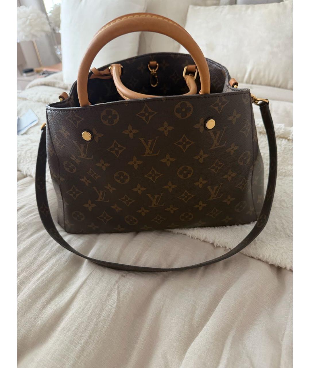 LOUIS VUITTON Коричневая сумка тоут из канвы, фото 5