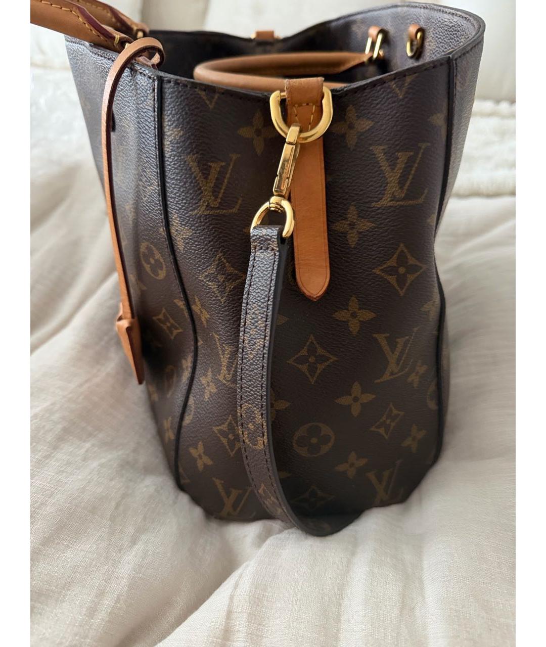 LOUIS VUITTON Коричневая сумка тоут из канвы, фото 4