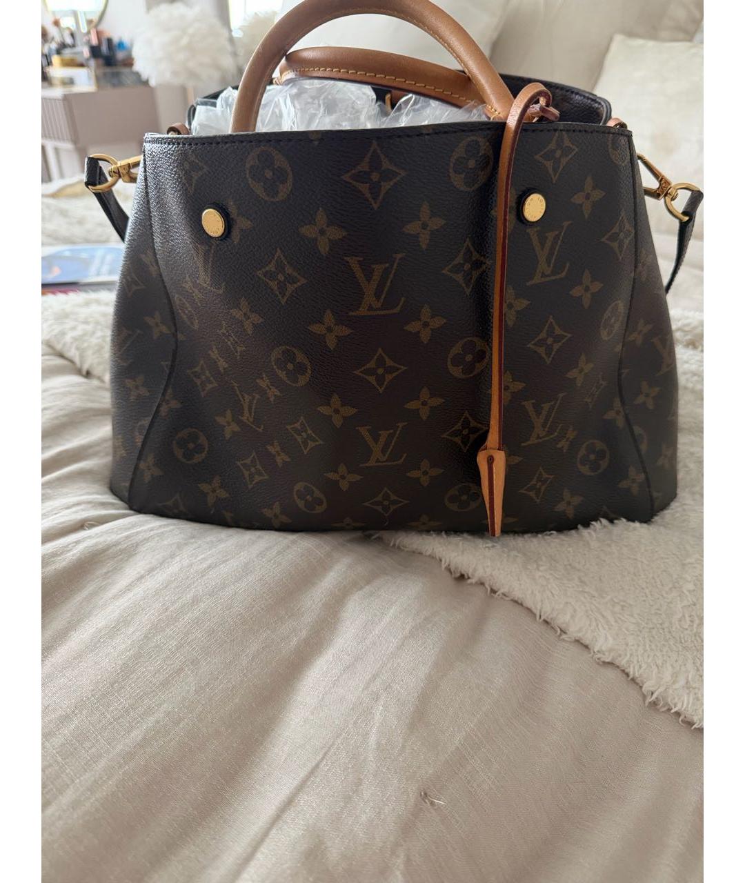 LOUIS VUITTON Коричневая сумка тоут из канвы, фото 2