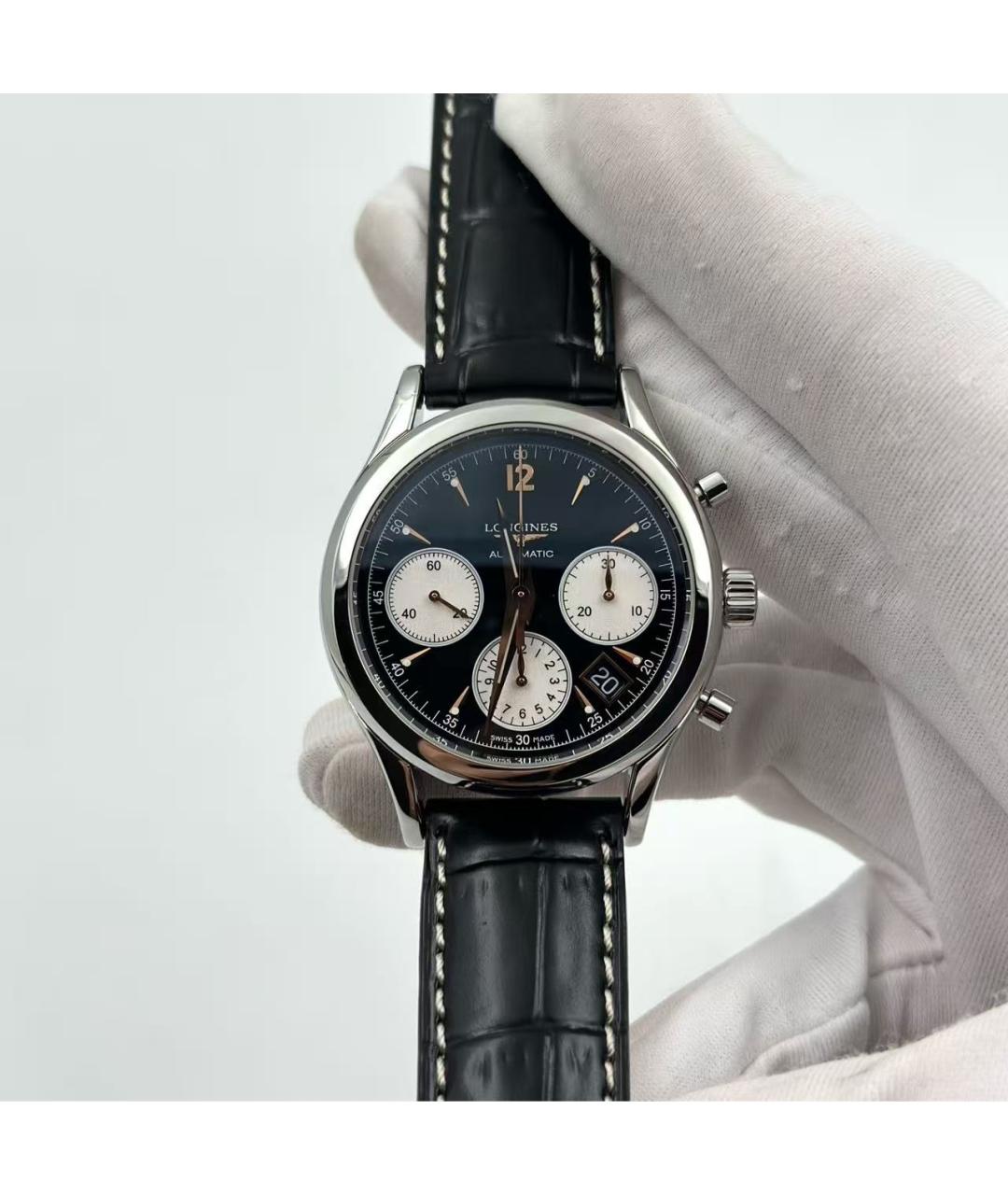 LONGINES Черные часы, фото 2