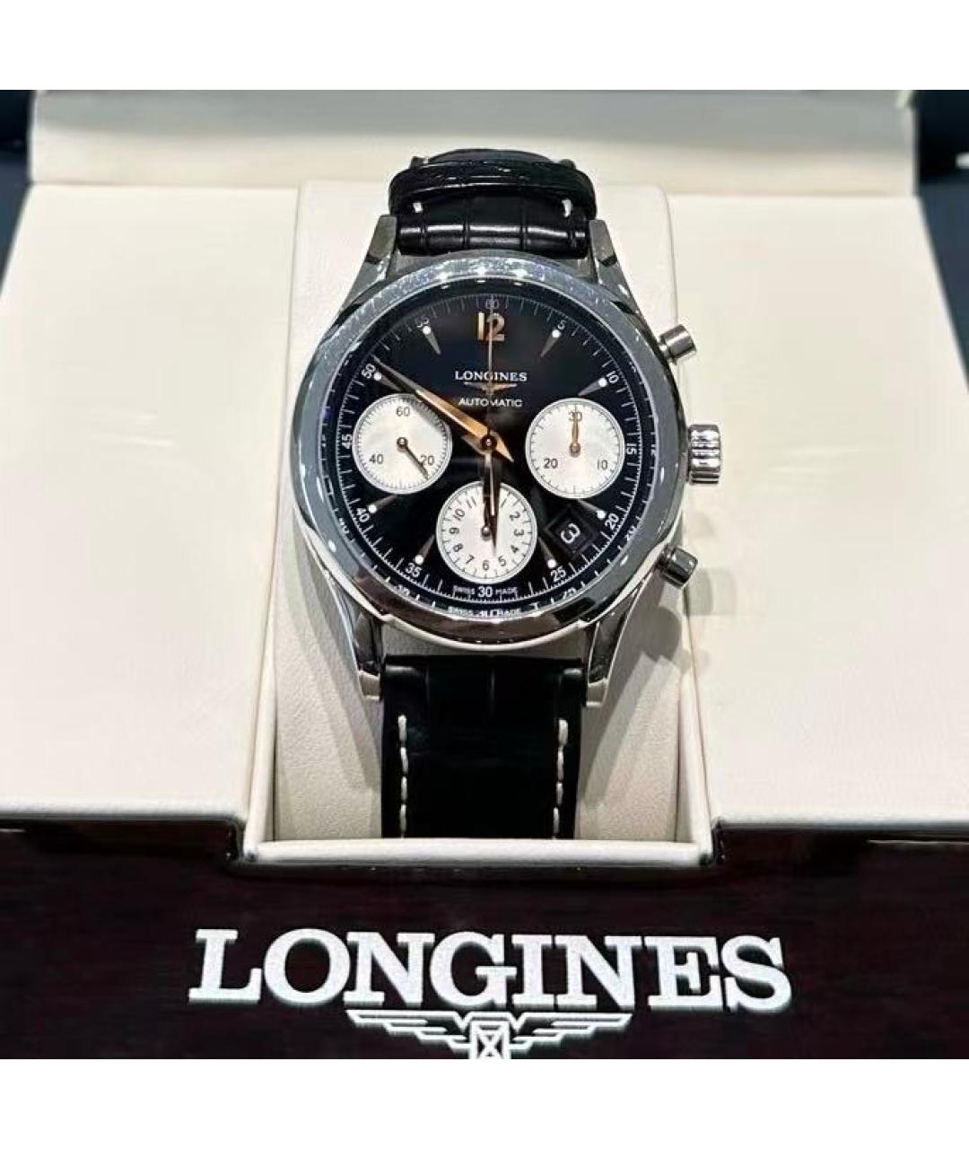LONGINES Черные часы, фото 5