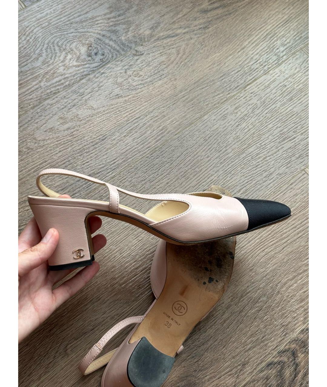 CHANEL Розовые кожаные туфли, фото 5