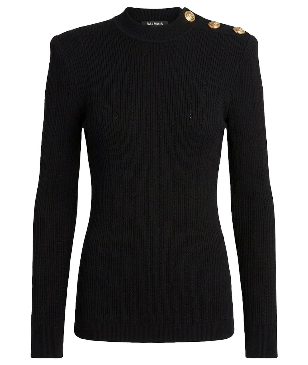 BALMAIN Черный шерстяной джемпер / свитер, фото 1
