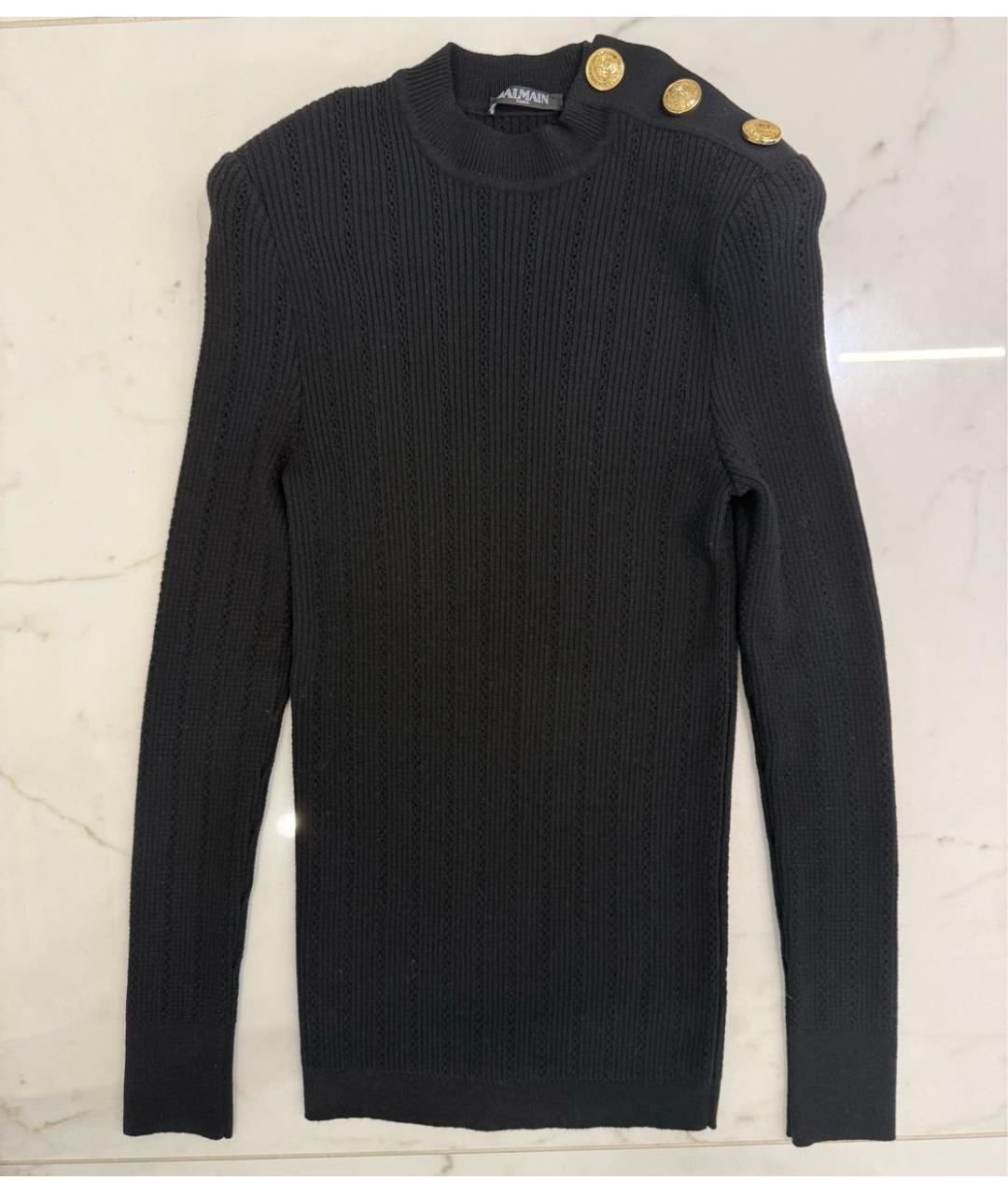 BALMAIN Черный шерстяной джемпер / свитер, фото 6