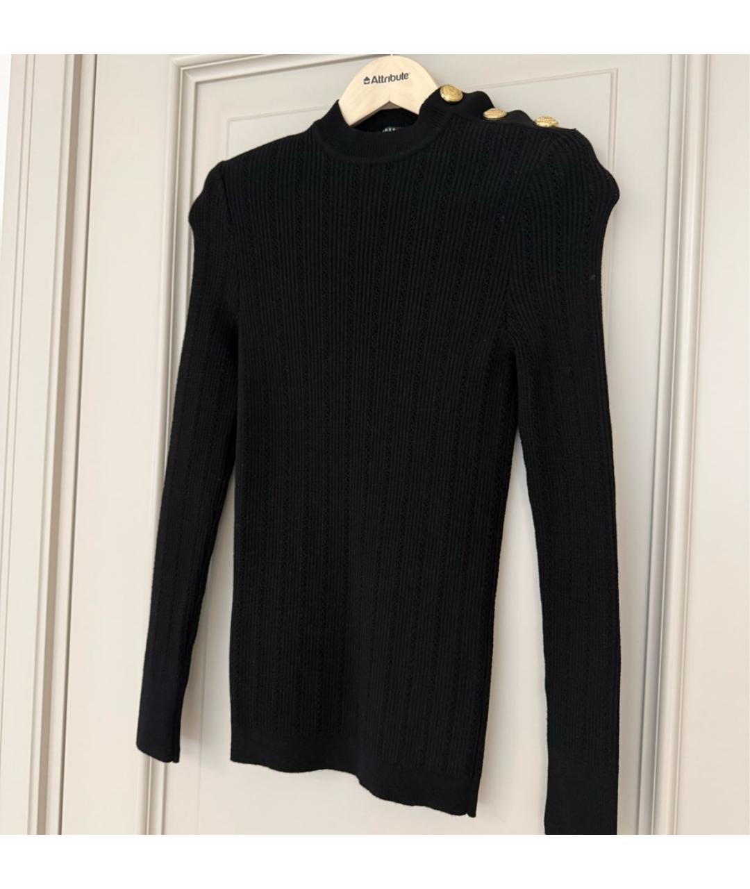 BALMAIN Черный шерстяной джемпер / свитер, фото 2