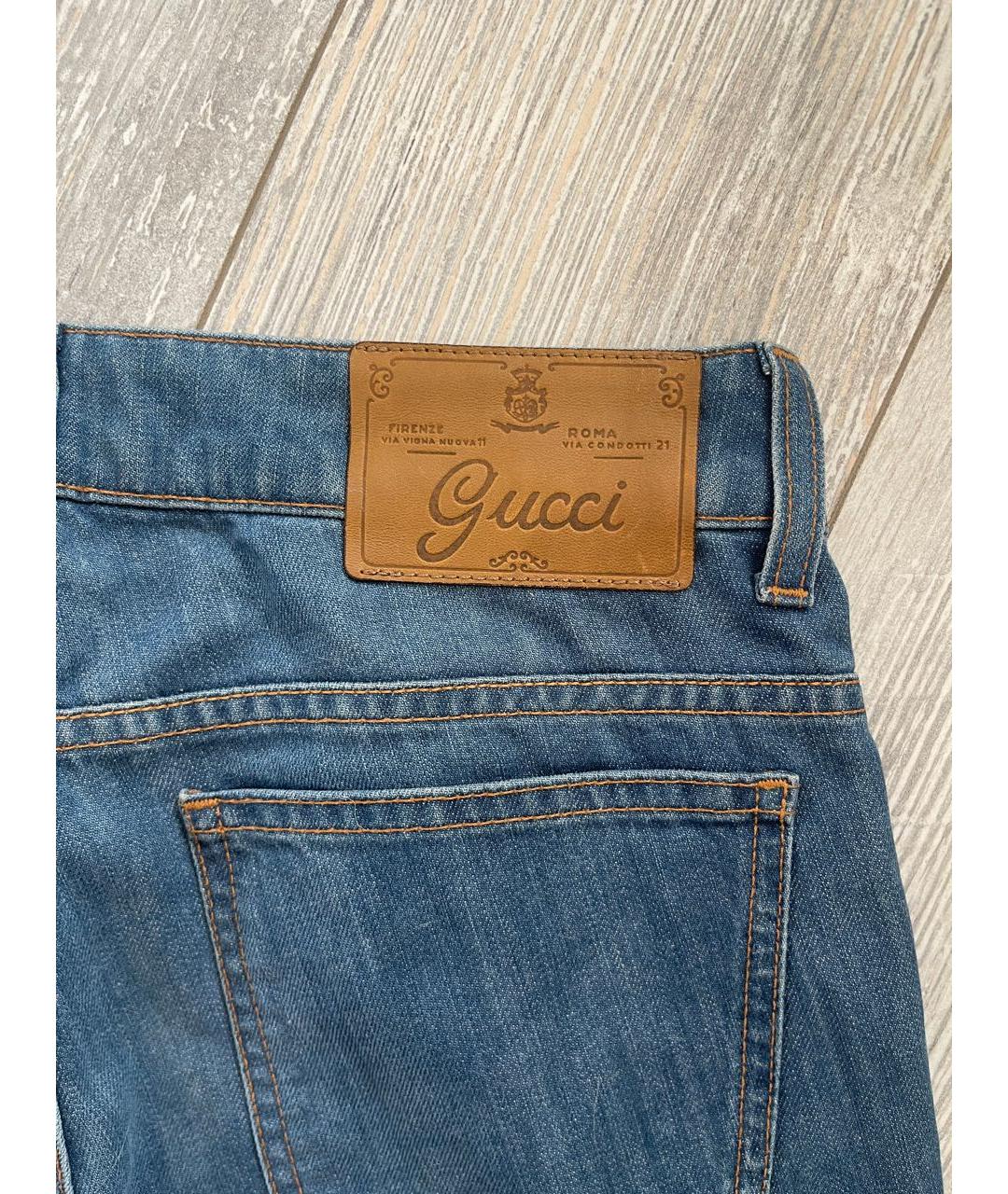 GUCCI Синие хлопковые джинсы клеш, фото 4