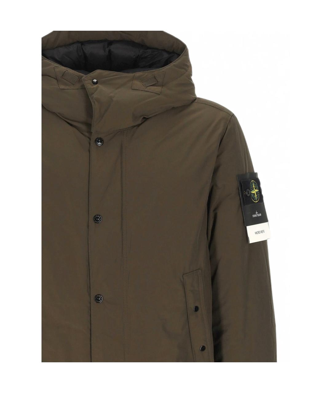 STONE ISLAND Зеленая полиэстеровая куртка, фото 2