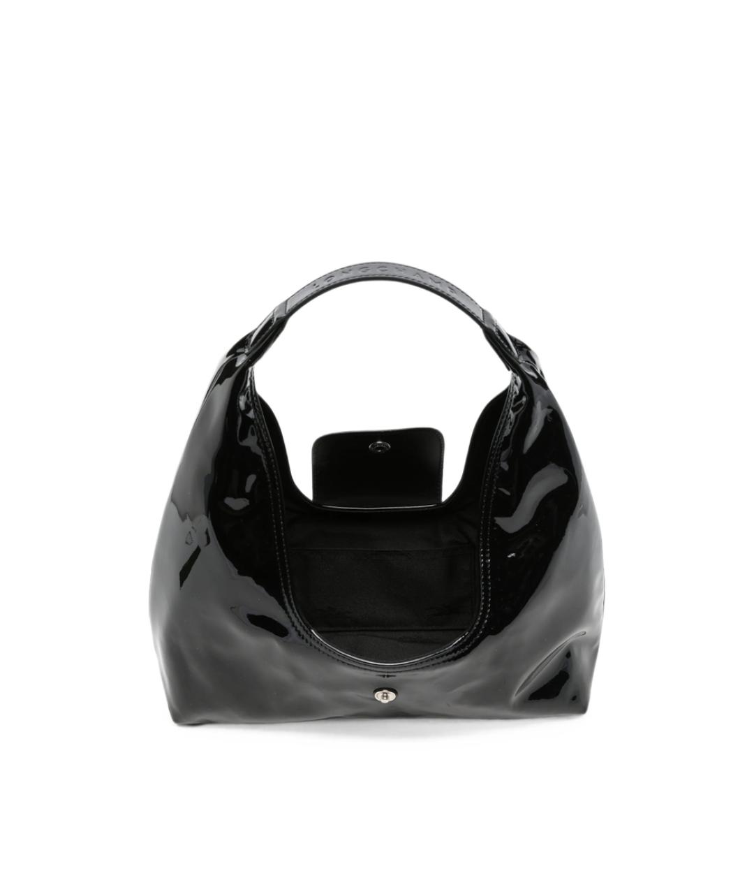 LONGCHAMP Черная кожаная сумка через плечо, фото 3