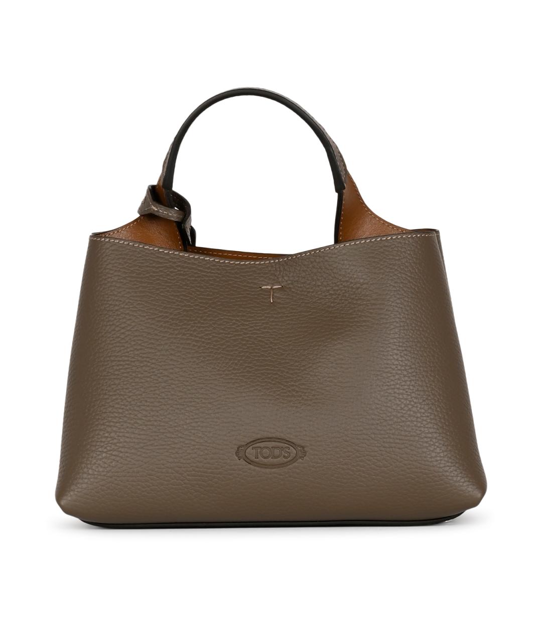 TOD'S Коричневая кожаная сумка тоут, фото 7