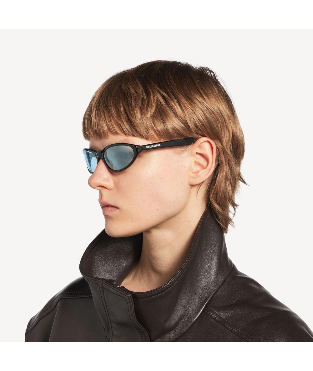 BALENCIAGA Черные пластиковые солнцезащитные очки, фото 5
