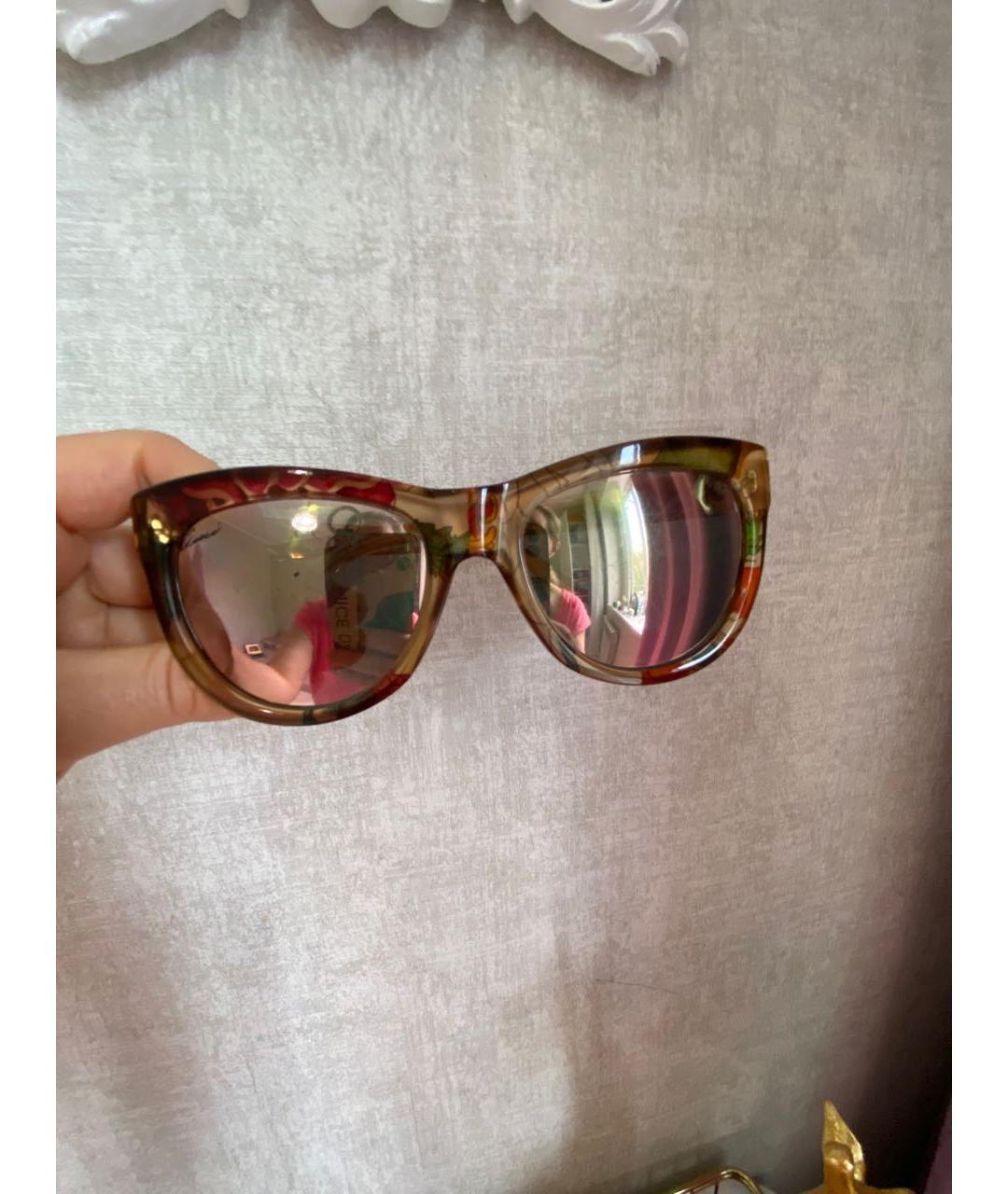GUCCI Золотые пластиковые солнцезащитные очки, фото 9