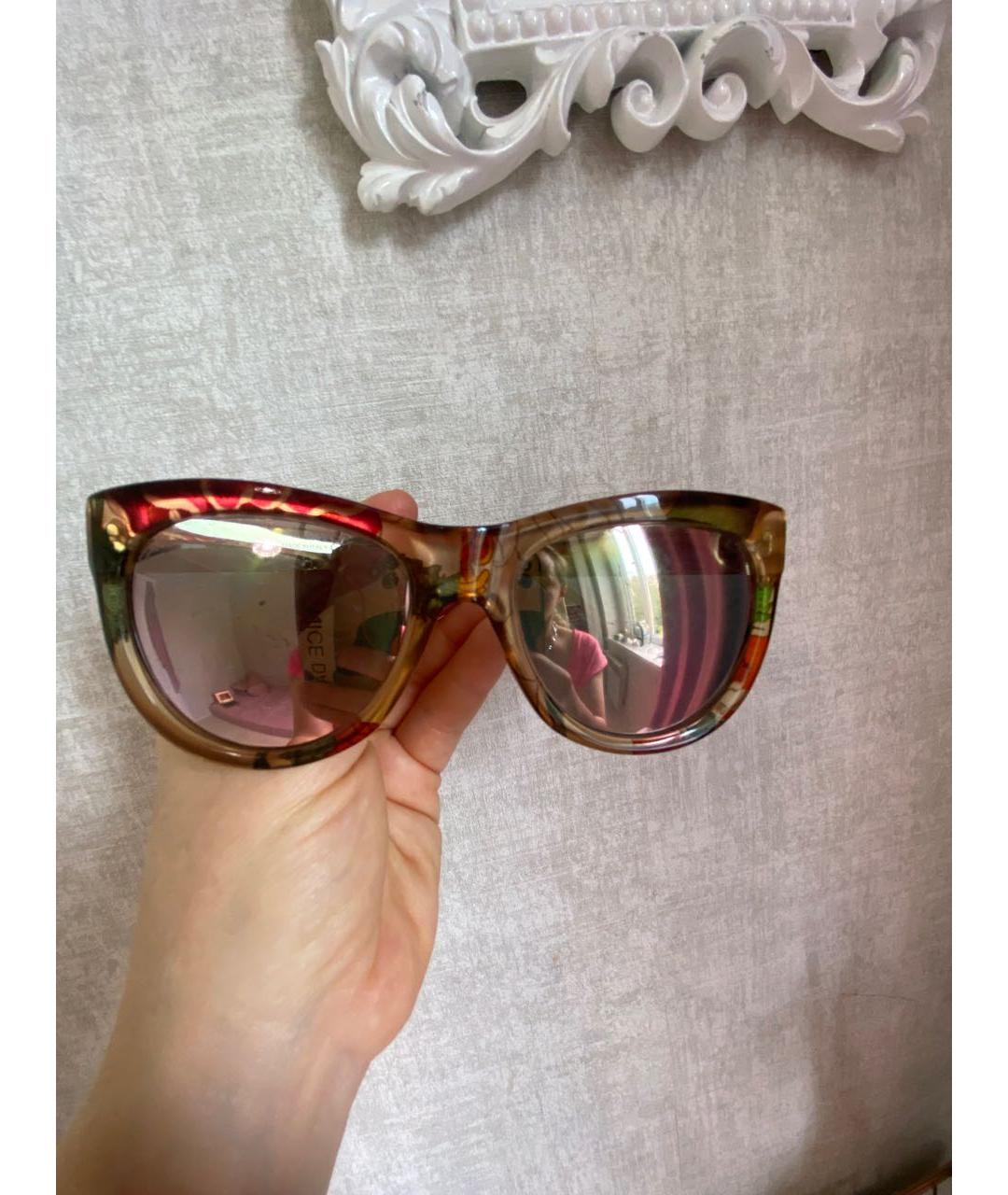 GUCCI Золотые пластиковые солнцезащитные очки, фото 3