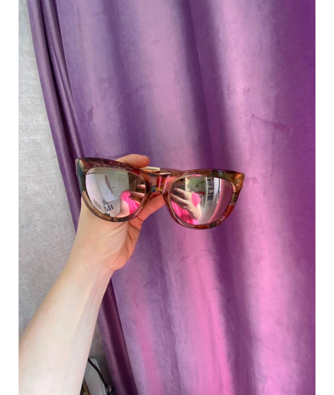 GUCCI Золотые пластиковые солнцезащитные очки, фото 7