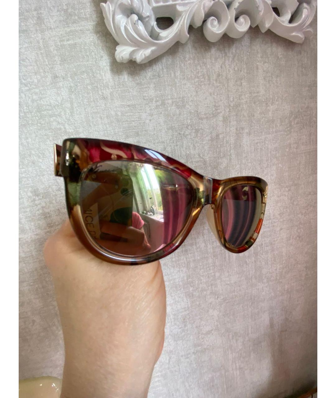GUCCI Золотые пластиковые солнцезащитные очки, фото 4