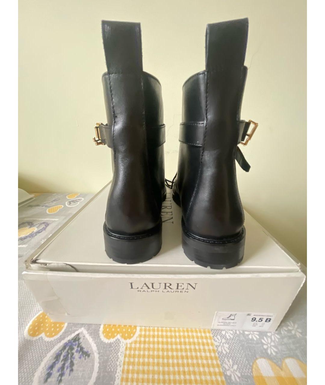 RALPH LAUREN Черные кожаные ботинки, фото 4