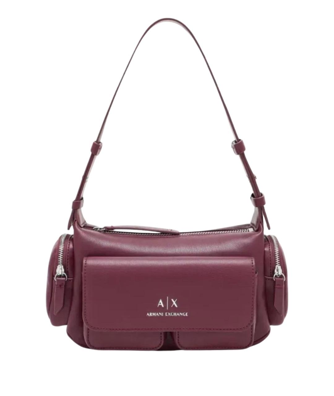 ARMANI EXCHANGE Бордовая сумка с короткими ручками из искусственной кожи, фото 1