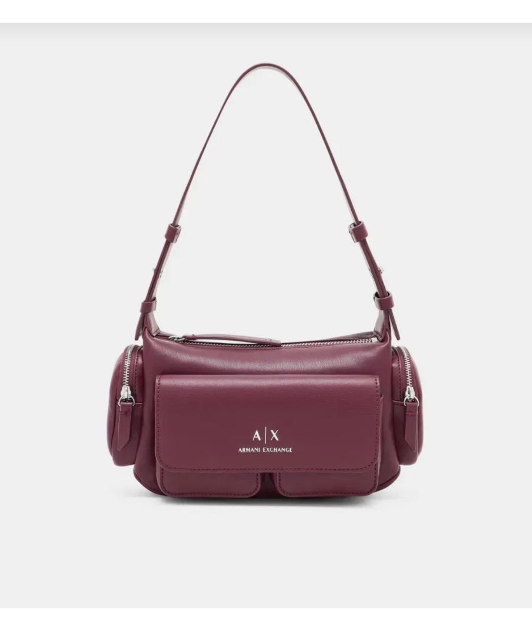 ARMANI EXCHANGE Бордовая сумка с короткими ручками из искусственной кожи, фото 3