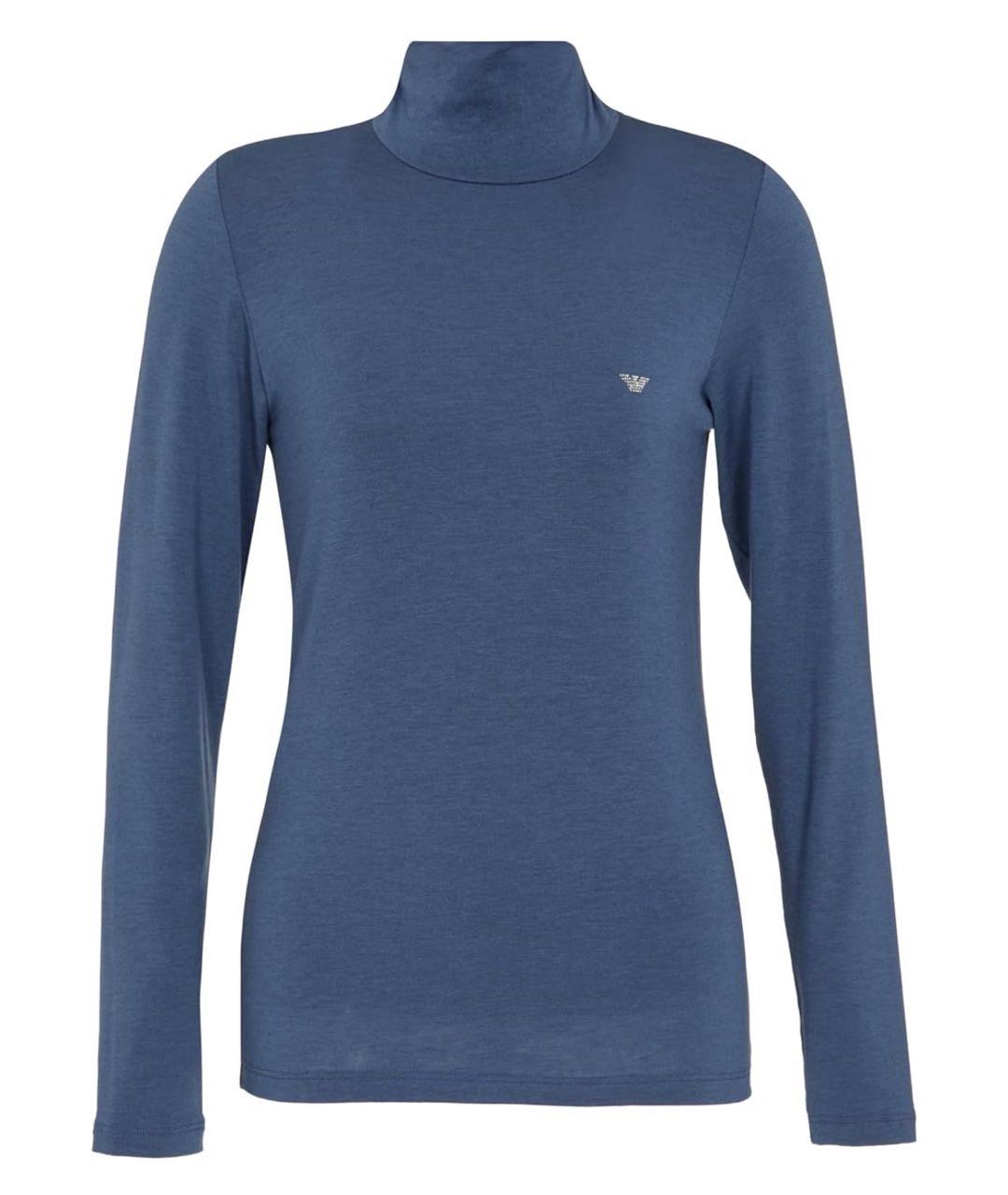 EMPORIO ARMANI Синяя лиоцелловая водолазка, фото 1