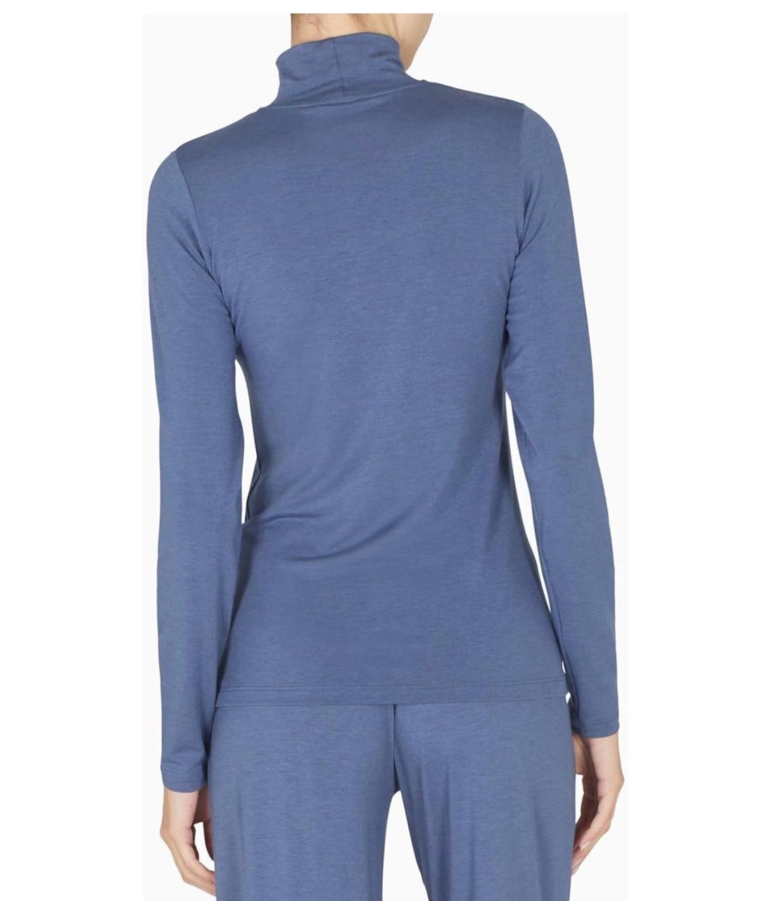 EMPORIO ARMANI Синяя лиоцелловая водолазка, фото 2