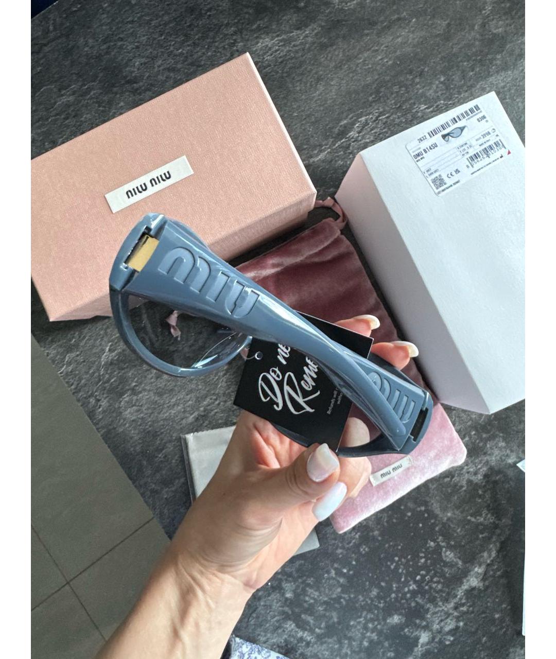 MIU MIU Серые пластиковые солнцезащитные очки, фото 5