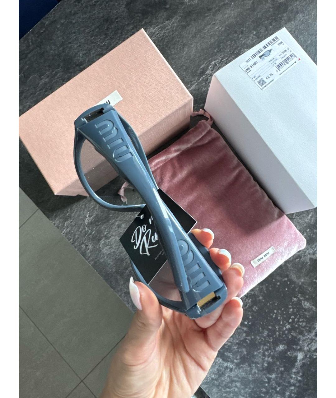 MIU MIU Серые пластиковые солнцезащитные очки, фото 4