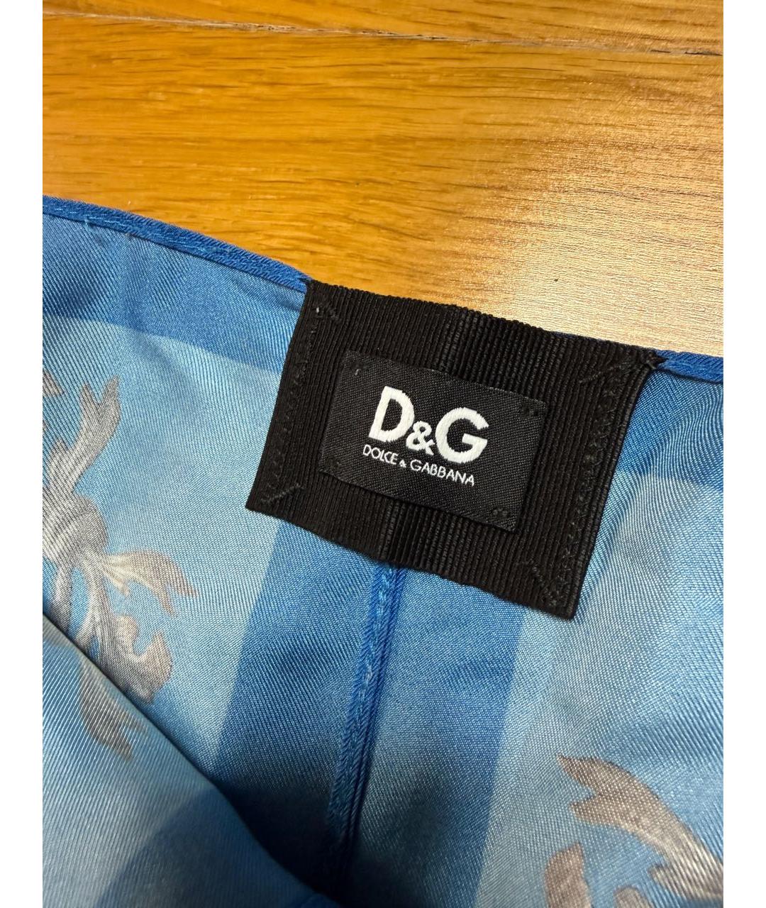 DOLCE&GABBANA Голубая шелковая блузы, фото 3