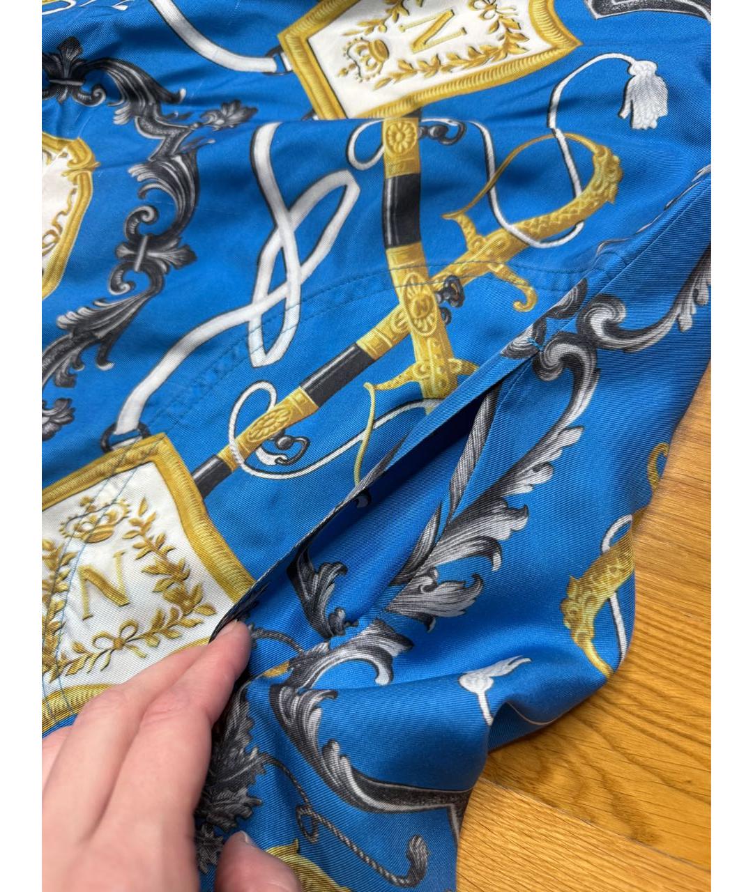DOLCE&GABBANA Голубая шелковая блузы, фото 5