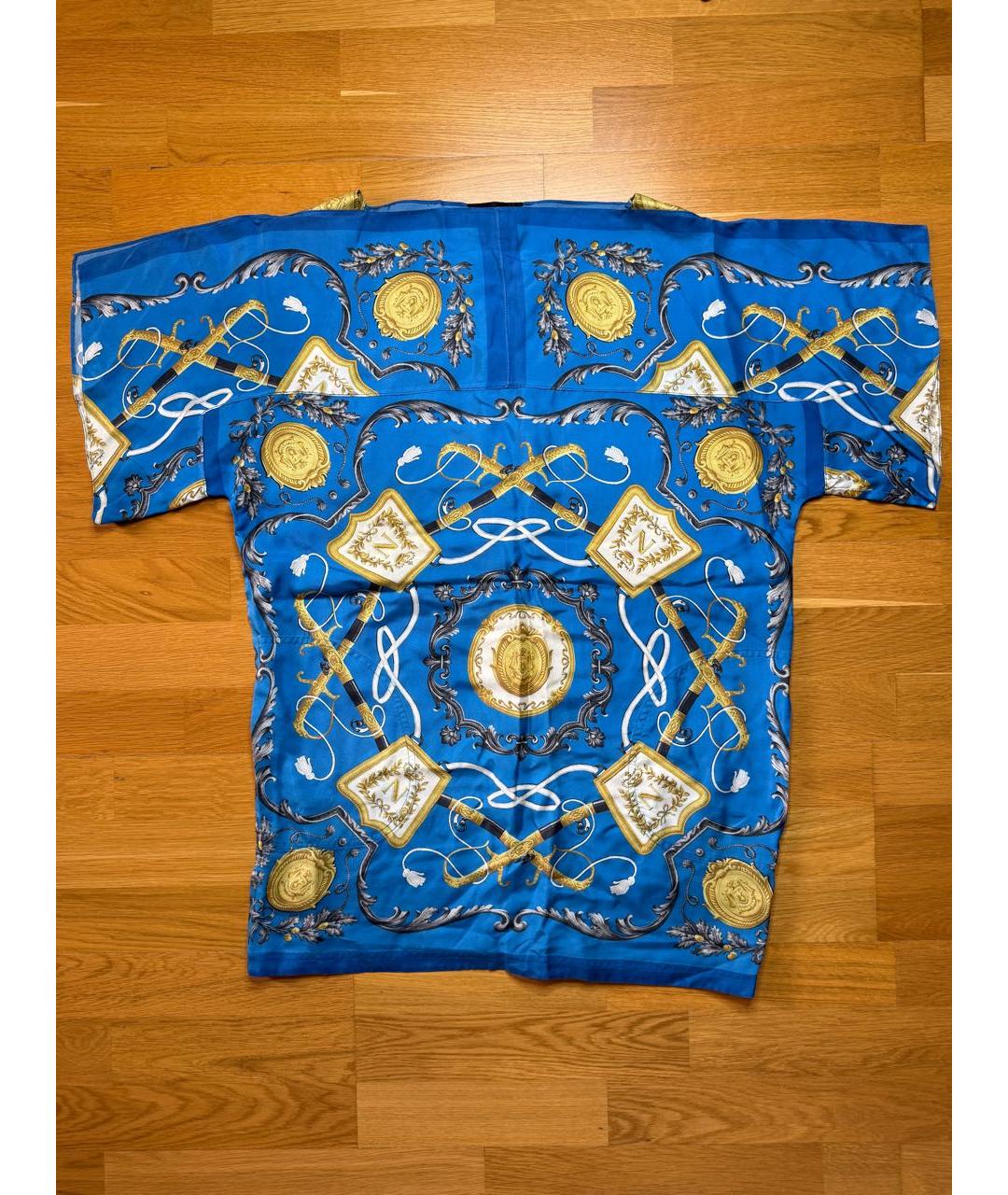 DOLCE&GABBANA Голубая шелковая блузы, фото 9