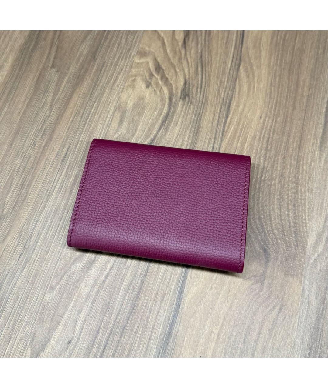 LOEWE Бордовый кожаный кошелек, фото 3